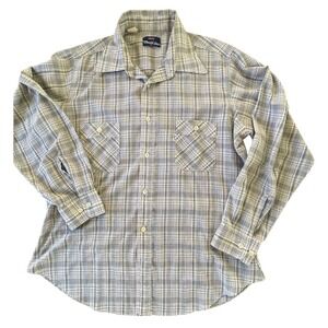 LEVI'S‎ MOVIN' ON Vintage Lightweight Shirt Plaid Collar Tapered Fit- Men's L XL